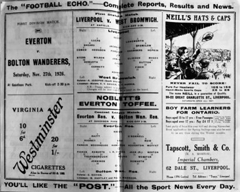 Match programme lineups