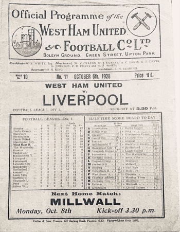 Match programme