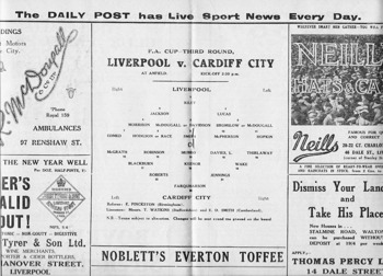 Match programme lineups