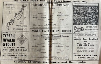 Match programme lineups