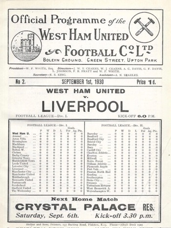 Match programme