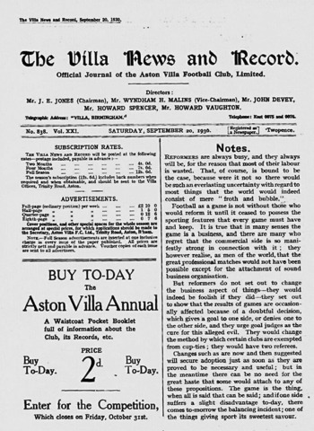 Match programme