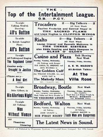 Match programme backcover