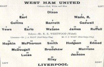 Match programme lineups