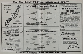 Match programme lineups