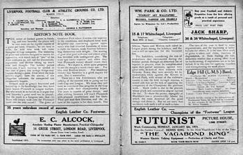 Match programme pages 2 & 3