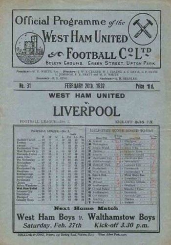 Match programme