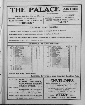 Match programme article