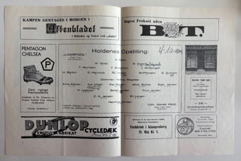Match programme lineup