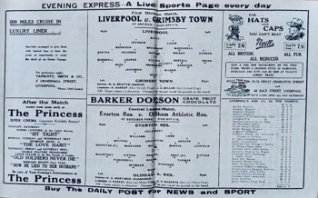 Match programme lineups