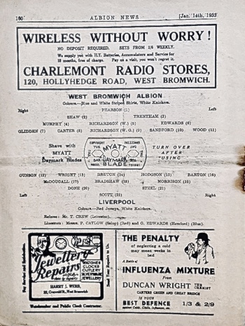 Match programme lineups