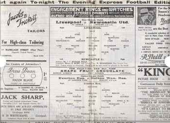 Match programme lineups