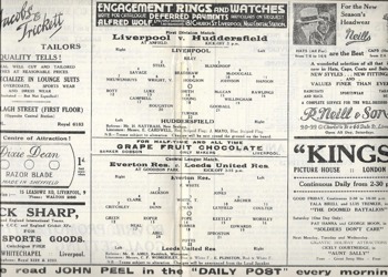 Match programme lineups