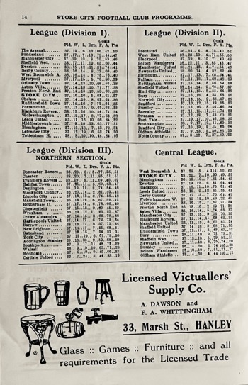 Match programme page 14