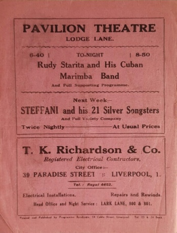 Match programme backcover
