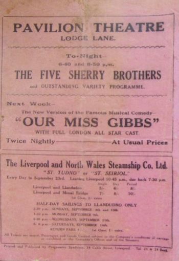 Match programme backcover