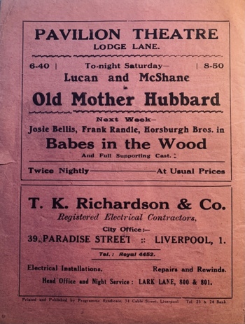 Match programme backcover