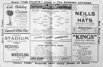 Match programme lineups