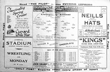 Match programme lineups
