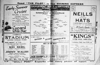 Match programme lineups
