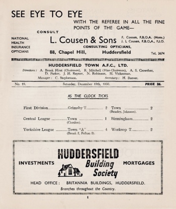 Match programme