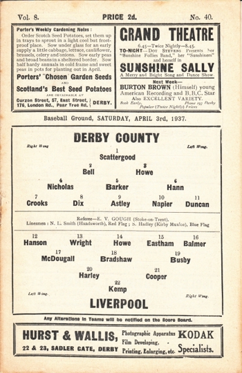 Match programme
