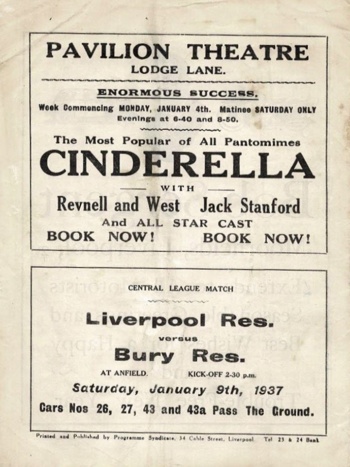 Match programme backcover