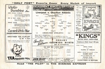 Match programme lineups
