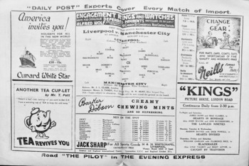 Match programme lineups