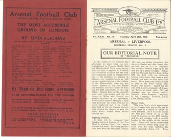 Match Programme - Article