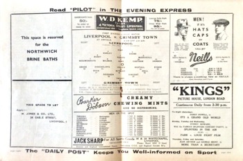 Match programme lineups
