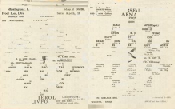 Match Programme - lineups