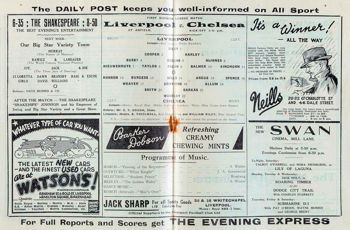 Match programme lineups