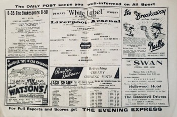 Match programme lineups