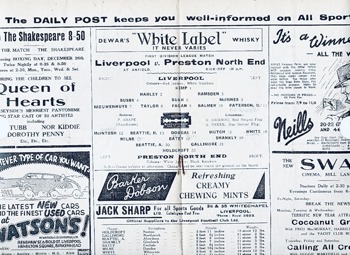 Match programme lineups