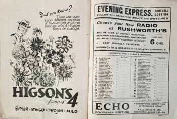 Match programme pages 16 & 17