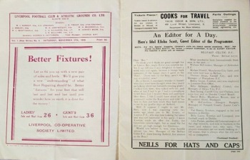 Match programme pages 2 & 3