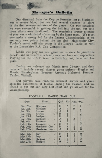 Match programme article