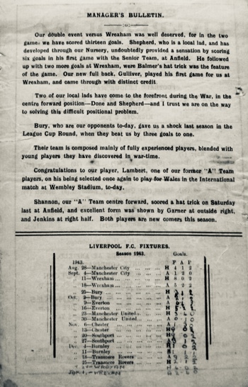 Match programme