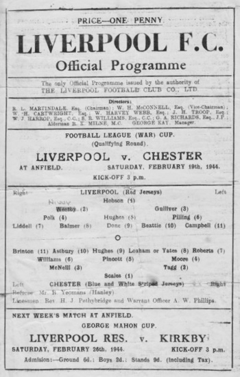 Match programme