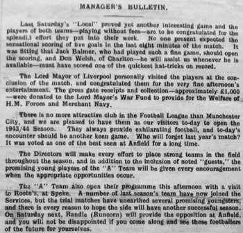 Match programme article