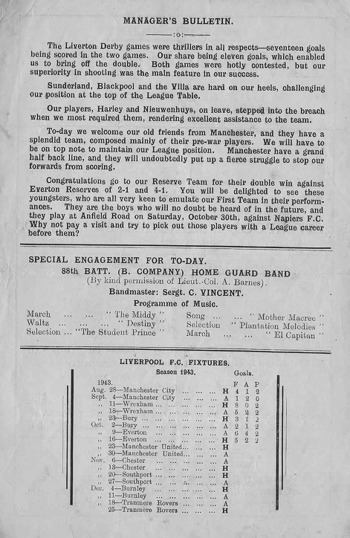 Match programme - Article