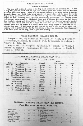 Match programme backcover