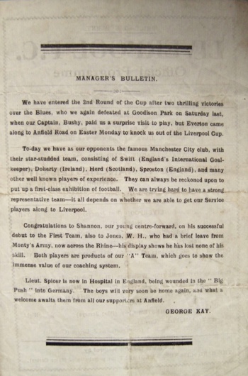 Match programme article