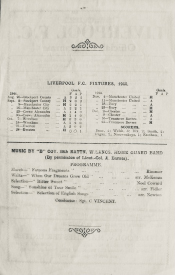Match programme backcover