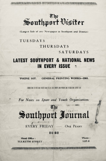 Match programme backcover