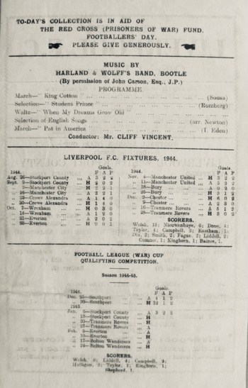 Match programme backcover