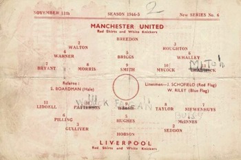 Match programme lineups
