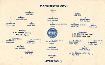 Match programme lineups