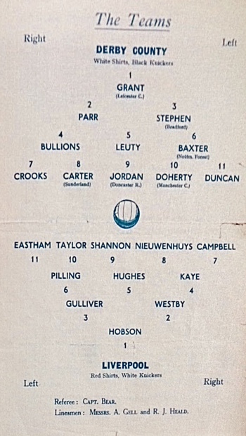 Match Programme lineups